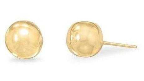 Image of Gold-plated Sterling Silver 10mm Ball Stud Earrings