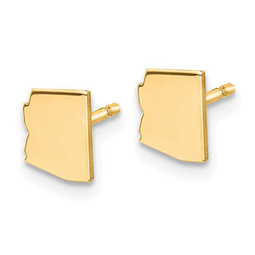 Image of 6.65mm Gold-Plated Sterling Silver Arizona AZ Small State Stud Earrings