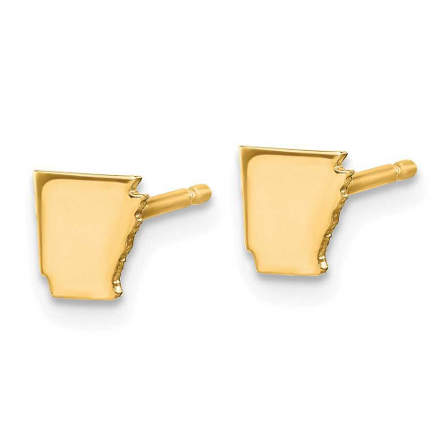 Image of 6.35mm Gold-Plated Sterling Silver Arkansas AR Small State Stud Earrings