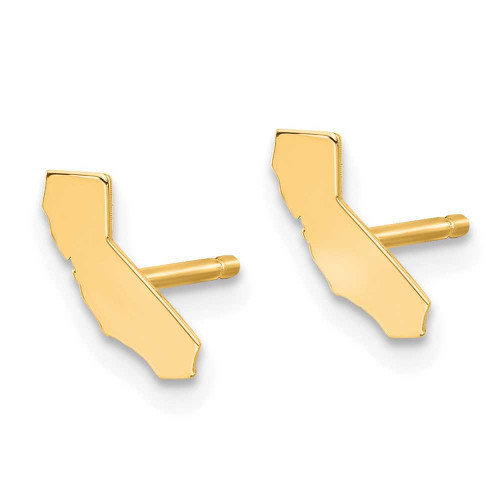 Image of 7.77mm Gold-Plated Sterling Silver California CA Small State Stud Earrings