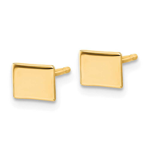 Image of 5.08mm Gold-Plated Sterling Silver Colorado CO Small State Stud Earrings