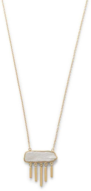 Image of Gold-plated Sterling Silver Cultured Freshwater Pearl Necklace