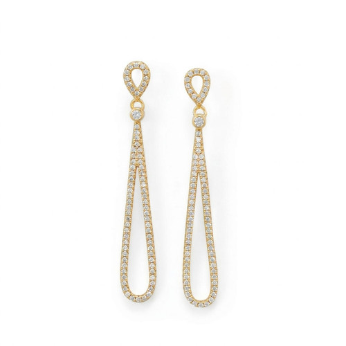Image of Gold-plated Sterling Silver CZ Pear Drop Earrings