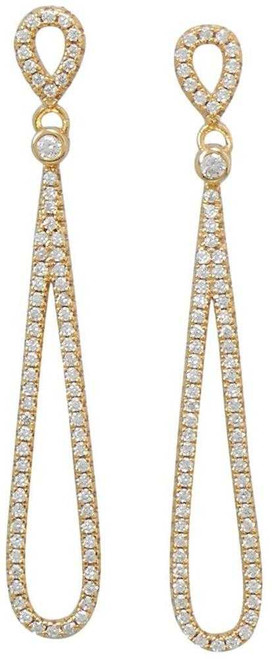 Image of Gold-plated Sterling Silver CZ Pear Drop Earrings