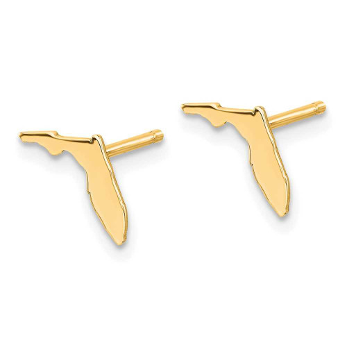 Image of 8.13mm Gold-Plated Sterling Silver Florida FL Small State Stud Earrings