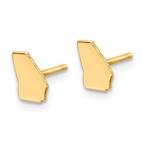Image of 7.32mm Gold-Plated Sterling Silver Georgia GA Small State Stud Earrings