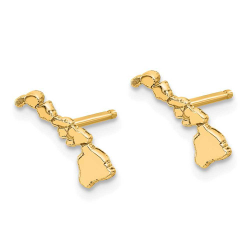 Image of 7.52mm Gold-Plated Sterling Silver Hawaii HI Small State Stud Earrings