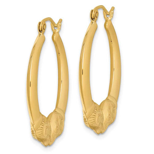 Image of 25mm Gold-Plated Sterling Silver Hollow Rams Head Hoop Earrings