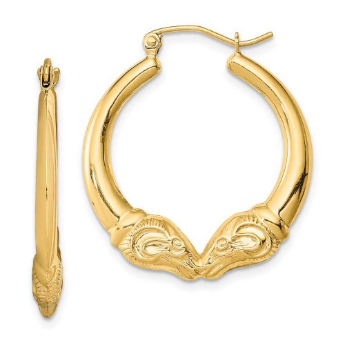 Image of 25mm Gold-Plated Sterling Silver Hollow Rams Head Hoop Earrings