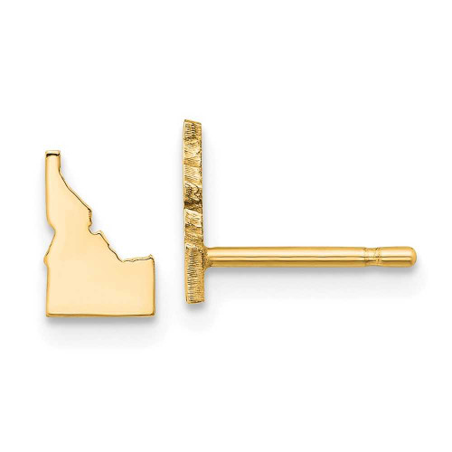 Image of 8.69mm Gold-Plated Sterling Silver Idaho ID Small State Stud Earrings