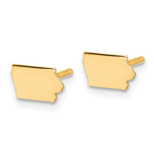 Image of 5.08mm Gold-Plated Sterling Silver Iowa IA Small State Stud Earrings