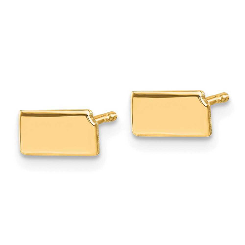 Image of 4.24mm Gold-Plated Sterling Silver Kansas KS Small State Stud Earrings