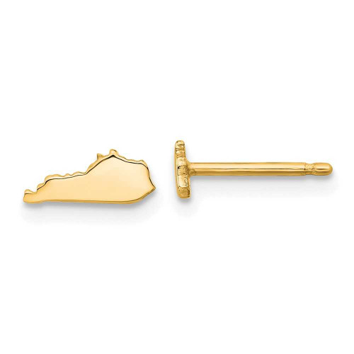 Image of 4.22mm Gold-Plated Sterling Silver Kentucky KY Small State Stud Earrings