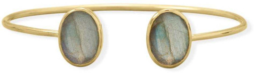Image of Gold-plated Sterling Silver Labradorite Cuff Bracelet