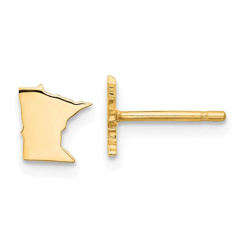 Image of 6.86mm Gold-Plated Sterling Silver Minnesota MN Small State Stud Earrings