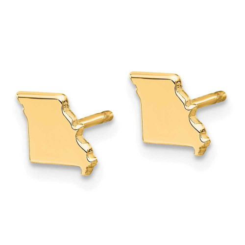 Image of 6.88mm Gold-Plated Sterling Silver Missouri MO Small State Stud Earrings