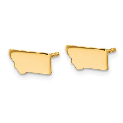 Image of 5.41mm Gold-Plated Sterling Silver Montana MT Small State Stud Earrings