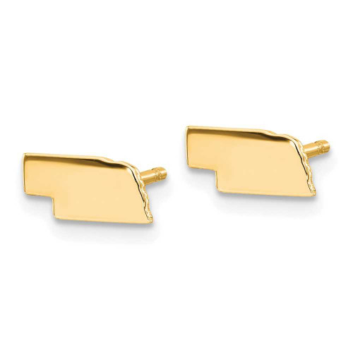 Image of 4.34mm Gold-Plated Sterling Silver Nebraska NE Small State Stud Earrings