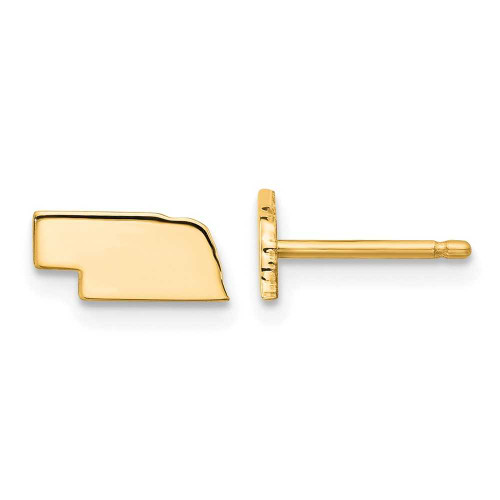Image of 4.34mm Gold-Plated Sterling Silver Nebraska NE Small State Stud Earrings