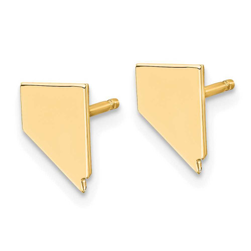 Image of 8.81mm Gold-Plated Sterling Silver Nevada NV Small State Stud Earrings