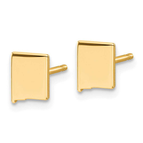 Image of 7.19mm Gold-Plated Sterling Silver New Mexico NM Small State Stud Earrings