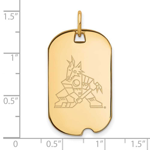 Image of Gold-Plated Sterling Silver NHL LogoArt Arizona Coyotes Small Dog Tag Pendant