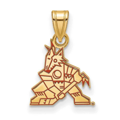 Image of Gold-Plated Sterling Silver NHL LogoArt Arizona Coyotes Small Enamel Pendant