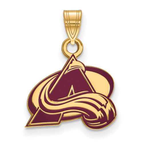 Image of Gold-Plated Sterling Silver NHL LogoArt Colorado Avalanche Small Enamel Pendant