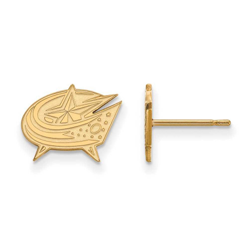Image of Gold-Plated Sterling Silver NHL LogoArt Columbus Blue Jackets XS Stud Earrings