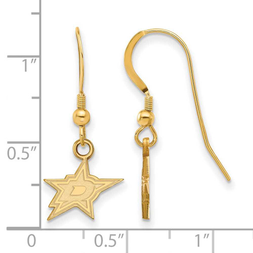 Image of Gold-Plated Sterling Silver NHL LogoArt Dallas Stars XS Dangle Earrings Wire