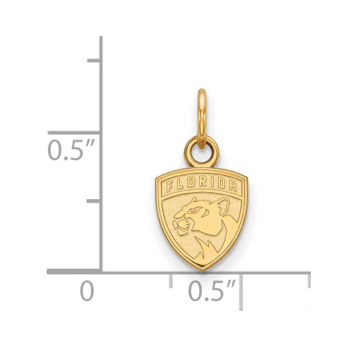 Image of Gold-Plated Sterling Silver NHL LogoArt Florida Panthers XS Pendant