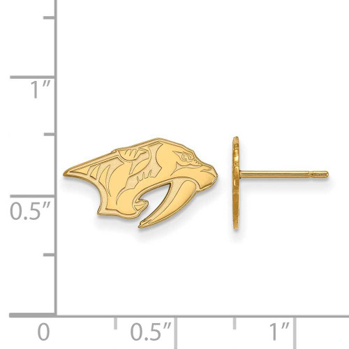 Image of Gold-Plated Sterling Silver NHL LogoArt Nashville Predators XS Stud Earrings