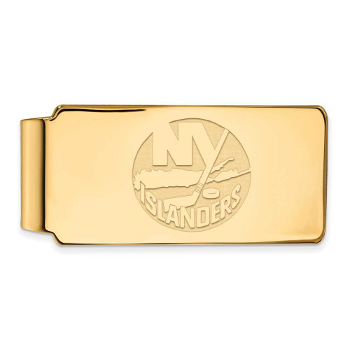 Image of Gold-Plated Sterling Silver NHL LogoArt New York Islanders Money Clip