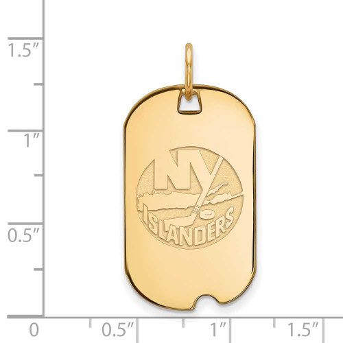 Image of Gold-Plated Sterling Silver NHL LogoArt New York Islanders Small Dog Tag Pendant