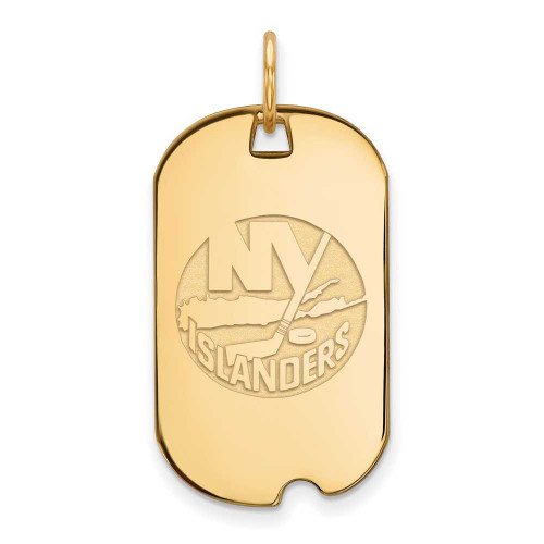 Image of Gold-Plated Sterling Silver NHL LogoArt New York Islanders Small Dog Tag Pendant