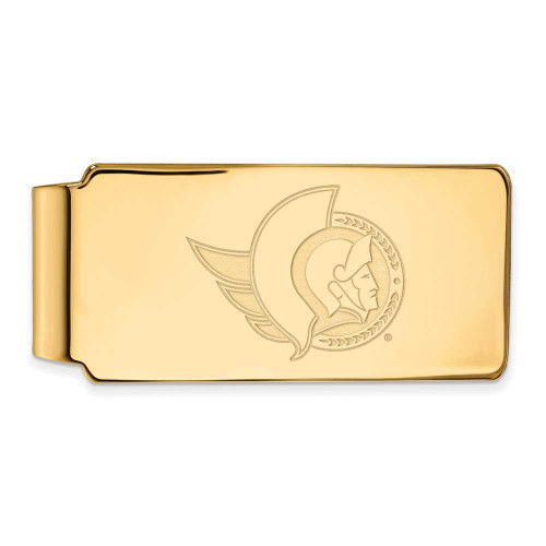 Image of Gold-Plated Sterling Silver NHL LogoArt Ottawa Senators Money Clip