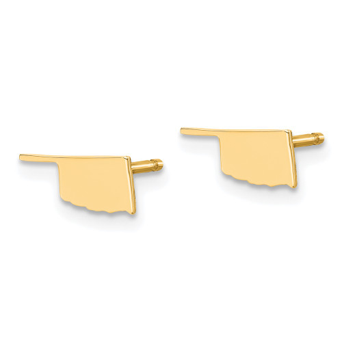 Image of 4.60mm Gold-Plated Sterling Silver Oklahoma OK Small State Stud Earrings