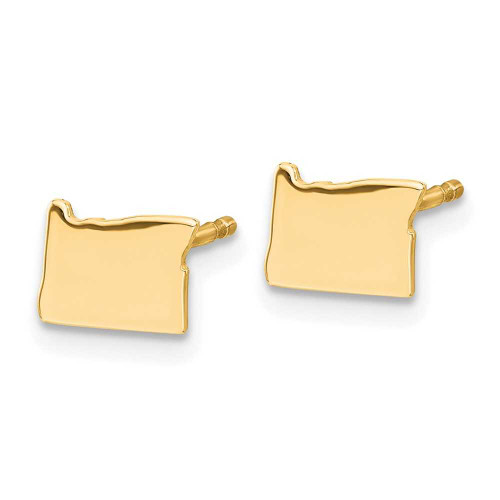 Image of 5.66mm Gold-Plated Sterling Silver Oregon OR Small State Stud Earrings