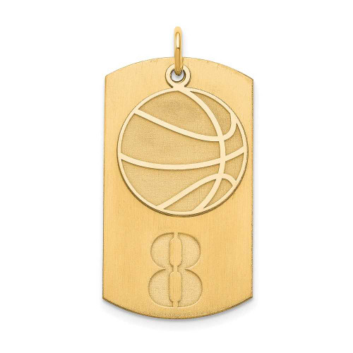 Image of Gold-Plated Sterling Silver Personalized 2-Piece Basketball Dog Tag Pendant