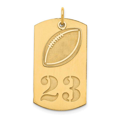 Image of Gold-Plated Sterling Silver Personalized 2-piece Football Dog Tag Pendant