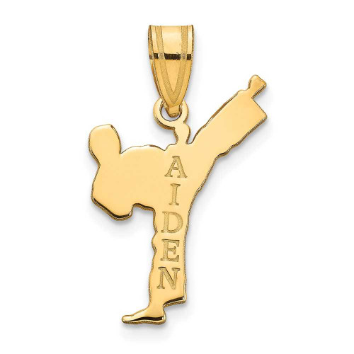 Image of Gold-Plated Sterling Silver Personalized Male Karate Pendant