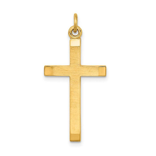 Image of Gold-Plated Sterling Silver Polished & Satin Cross Pendant