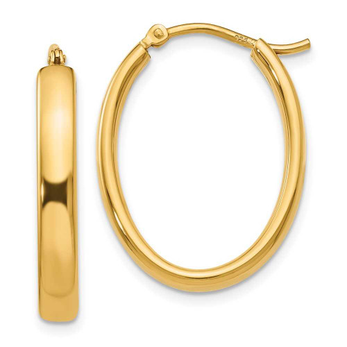 Image of 23mm Gold-Plated Sterling Silver Polished Oval Hoop Earrings QLE911