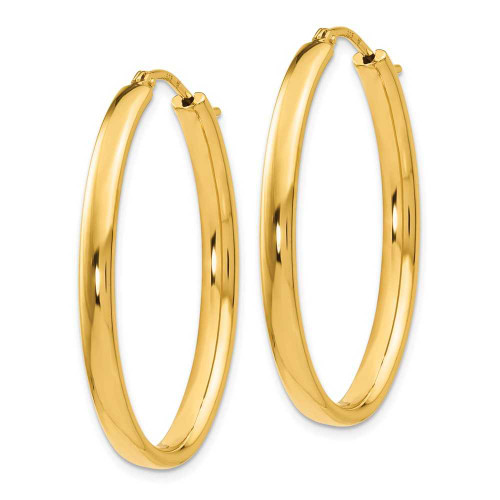 Image of 34mm Gold-Plated Sterling Silver Polished Oval Hoop Earrings QLE917