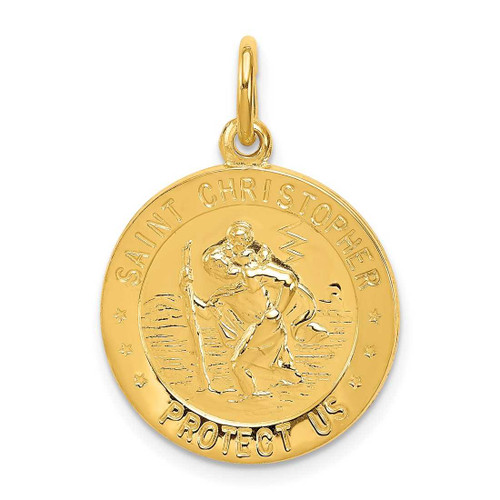 Image of Gold-Plated Sterling Silver Saint Christopher Medal Charm QC5636