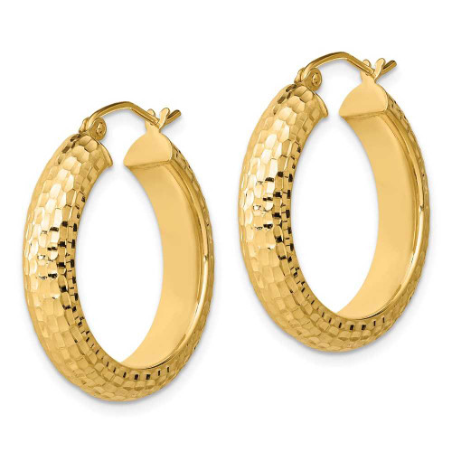 Image of 25mm Gold-Plated Sterling Silver Shiny-Cut 5X 25mm Hoop Earrings