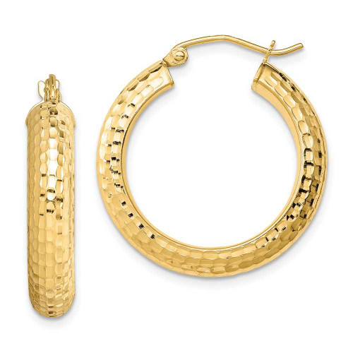 Image of 25mm Gold-Plated Sterling Silver Shiny-Cut 5X 25mm Hoop Earrings