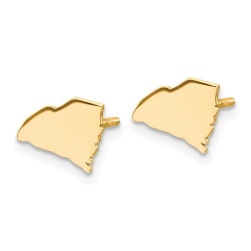 Image of 6.27mm Gold-Plated Sterling Silver South Carolina SC Small State Stud Earrings