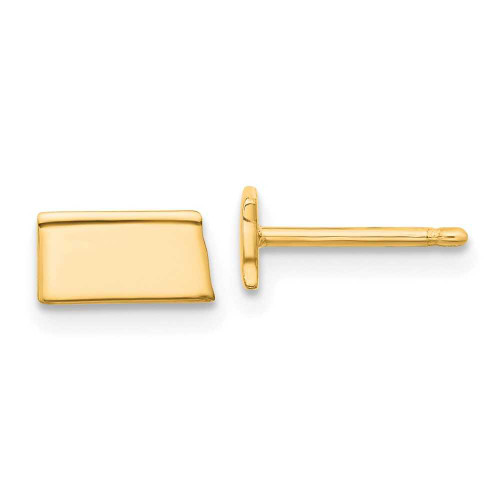 Image of 4.98mm Gold-Plated Sterling Silver South Dakota SD Small State Stud Earrings