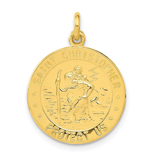 Image of Gold-plated Sterling Silver St. Christopher Football Medal Charm